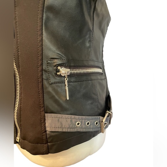 L’Atelier Black Vegan Leather Quilted Moto Jacket, Size Small, Biker Grunge Sexy - Picture 10 of 10